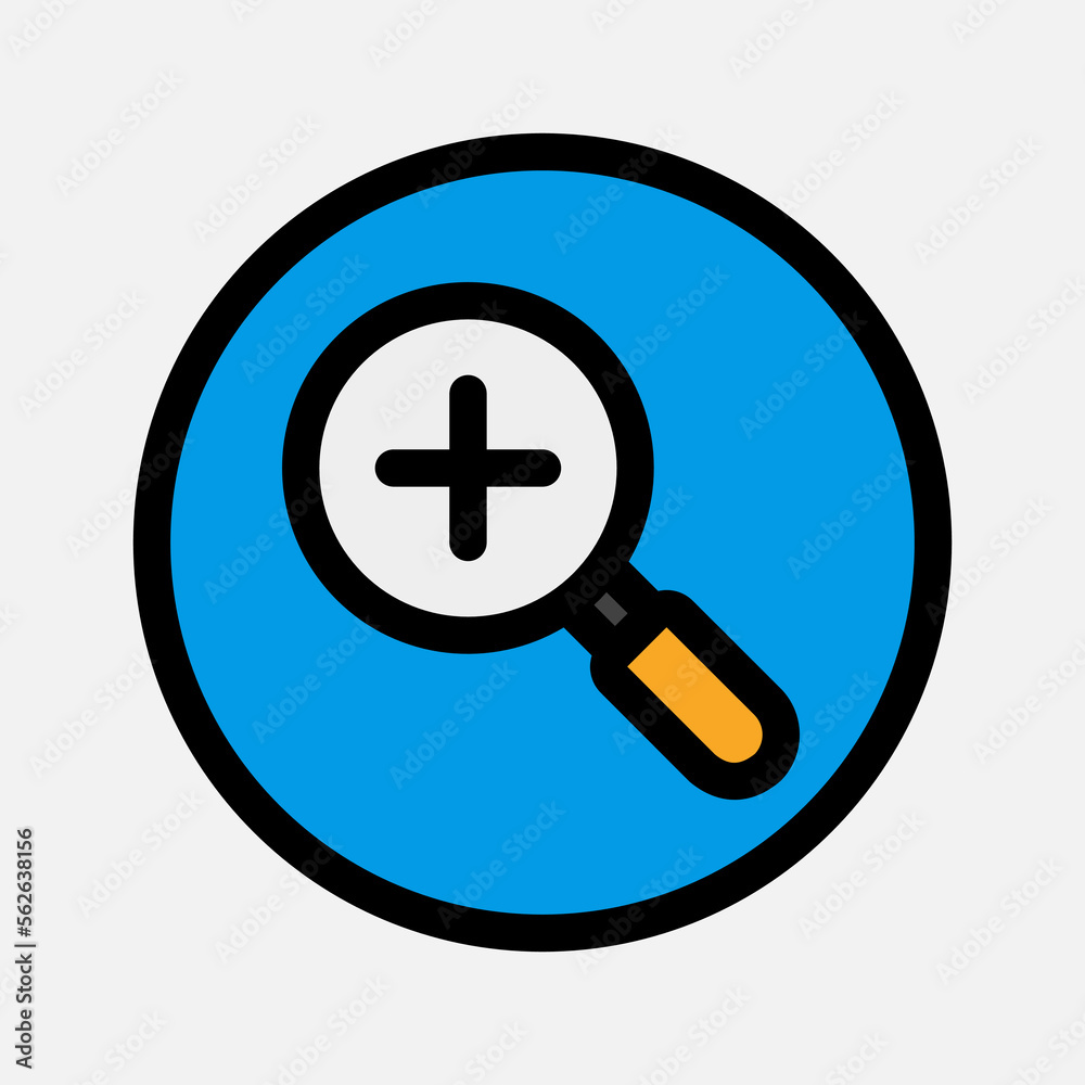 Zoom in icon in filled line style about essentials, use for website mobile app presentation Zoom in icon in filled line style about essentials, use for website mobile app presentation