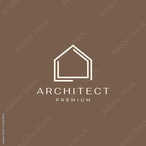 structure architect home house minimalist modern simple logo design vector icon illustration template