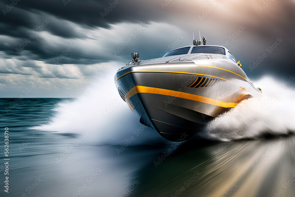 Speed boat, ai generative illustration. Stock Illustration | Adobe Stock