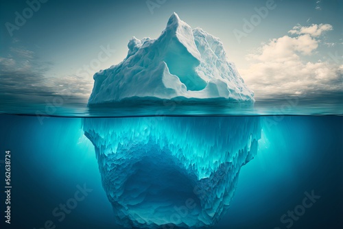 Iceberg - Global warming and climate change effect, ai generative illustration. © AI Solution