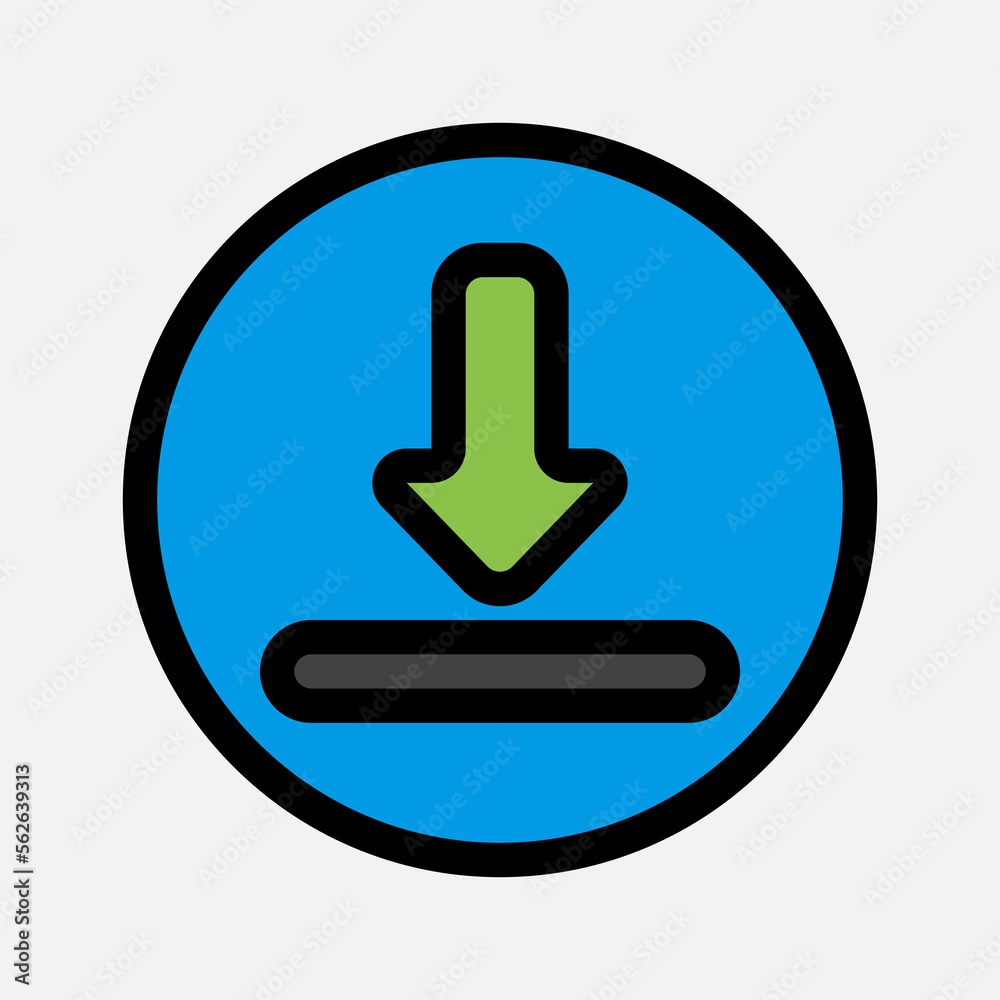Download icon in filled line style about essentials, use for website mobile app presentation Download icon in filled line style about essentials, use for website mobile app presentation