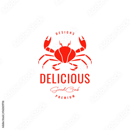 peekytoe crab delicious seafood creature logo design vector icon illustration template photo