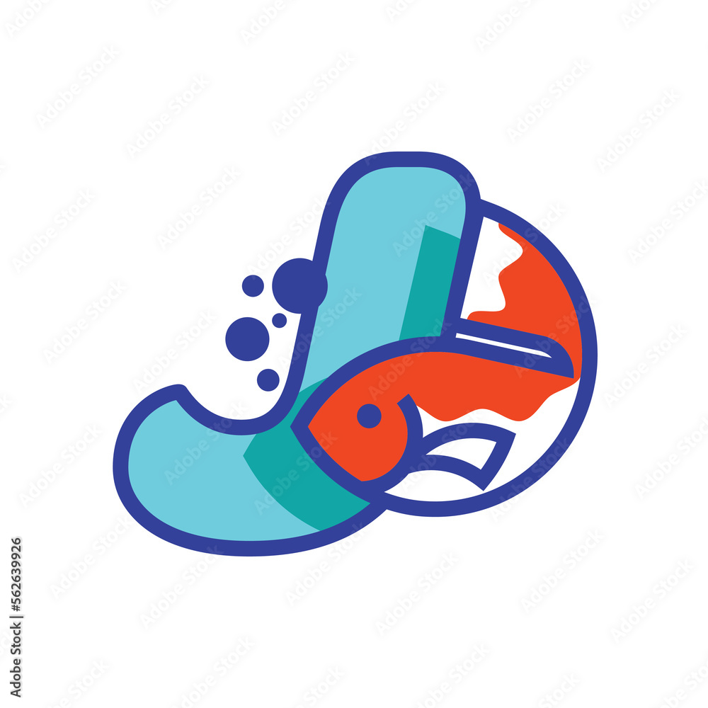 Alphabet J Fish Logo