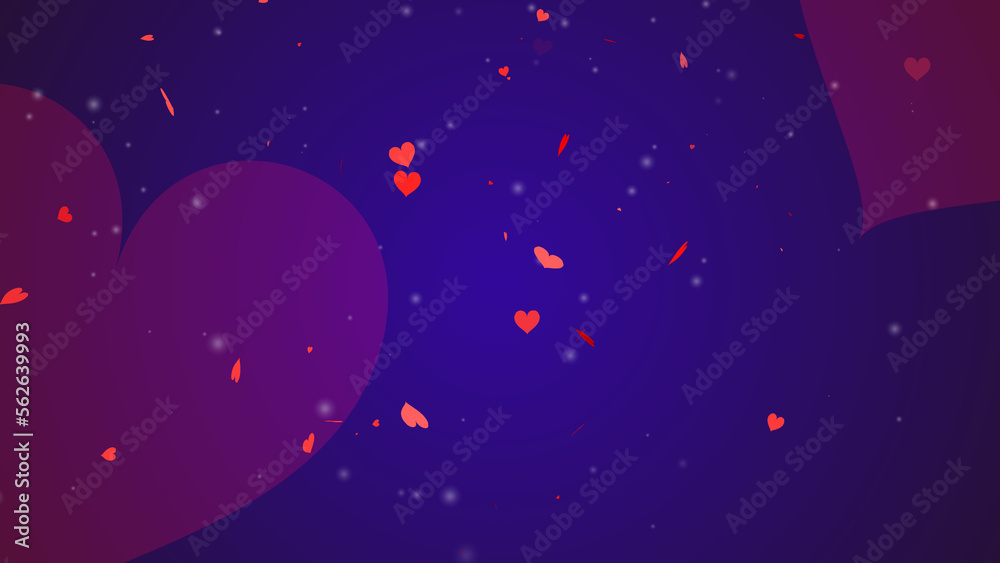 Falling heart particles along with some snow, cool stylish heart motion graphics. Valentine's Day Bg animation in  high resolution. Easy to use.