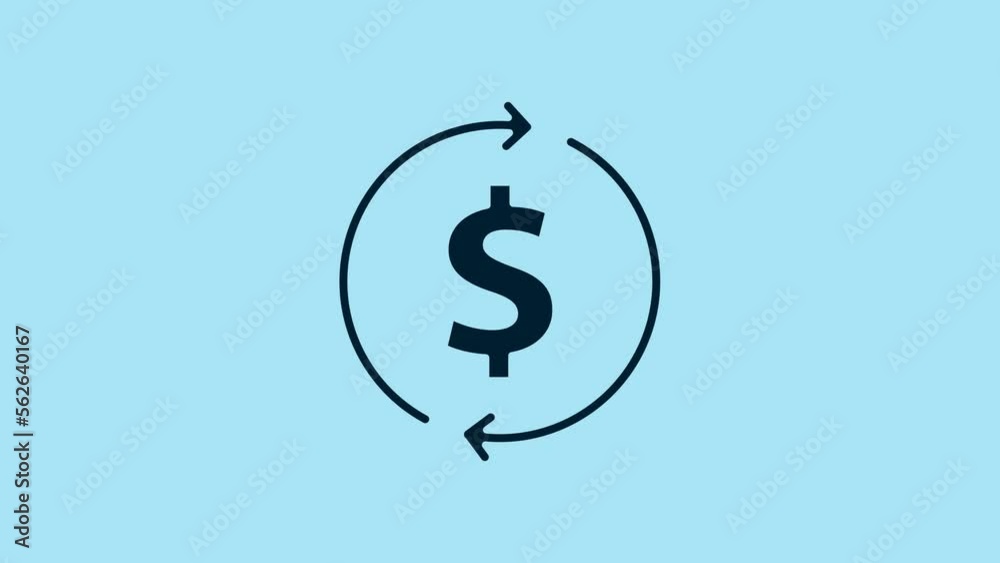 Blue Financial growth and dollar coin icon isolated on blue background. Increasing revenue. 4K Video motion graphic animation Blue Financial growth and dollar coin icon isolated on blue background. Increasing revenue. 4K Video motion graphic animation