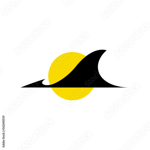 ancient bird dinosaurs pteranodon flying sunset geometric logo design vector icon illustration template