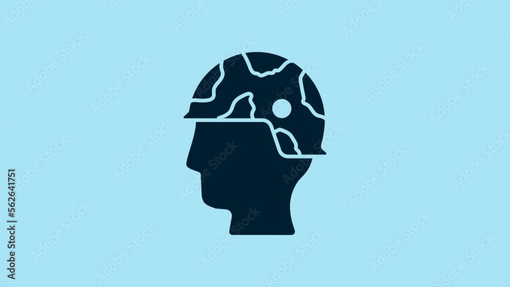 Blue Army soldier icon isolated on blue background. 4K Video motion graphic animation Blue Army soldier icon isolated on blue background. 4K Video motion graphic animation