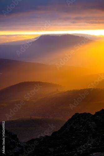 mountain layers in northeast Tasmania