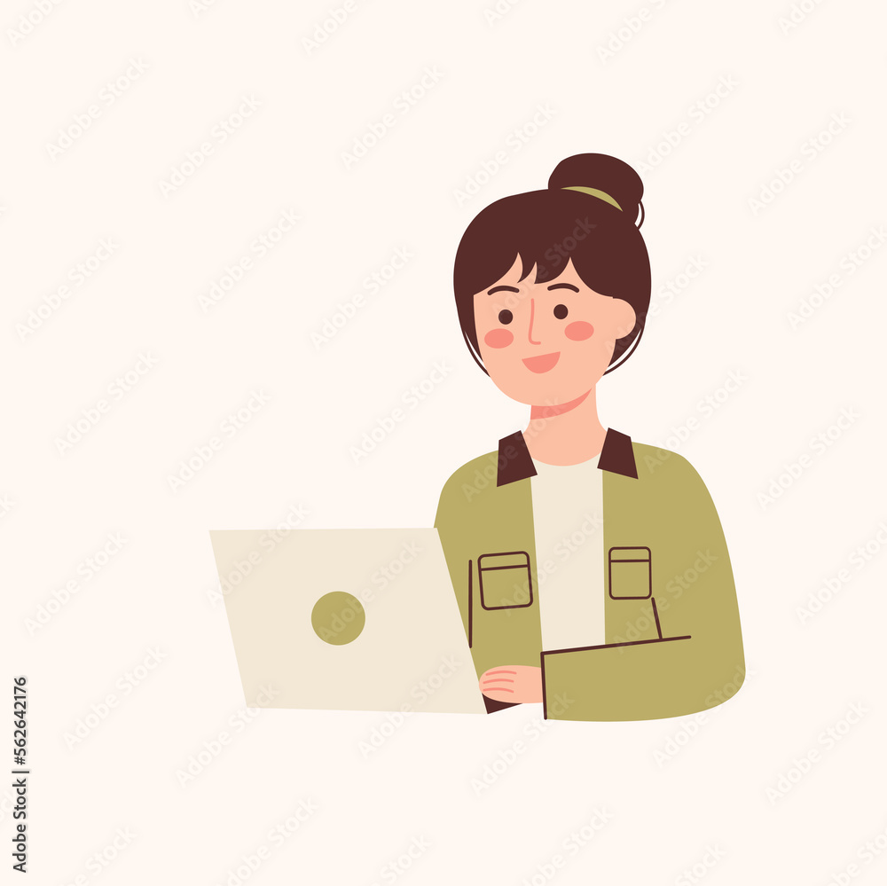 Woman using computer laptop