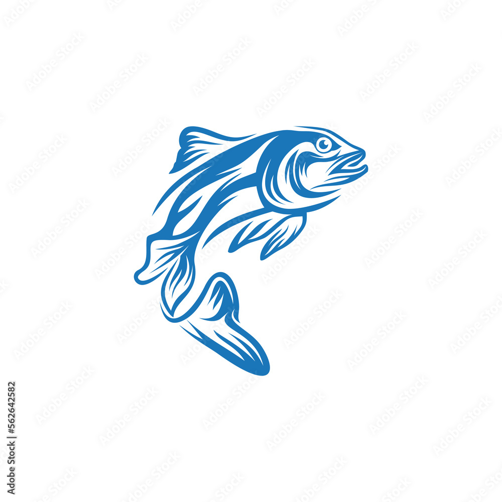 Obraz premium Vector fish logo design template