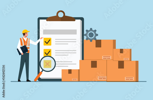 Inventory control system concept, professional manager checking goods and stock supply, Inventory management with goods demand