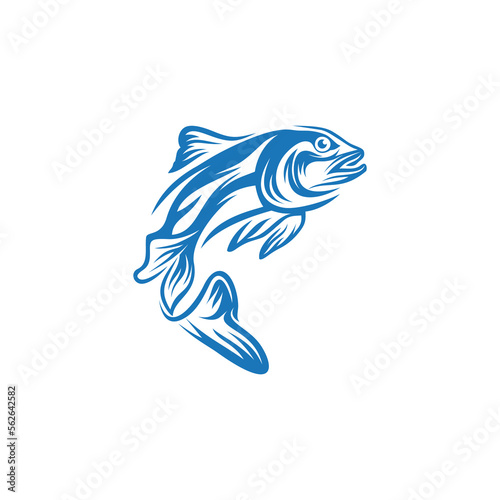 Vector fish logo design template