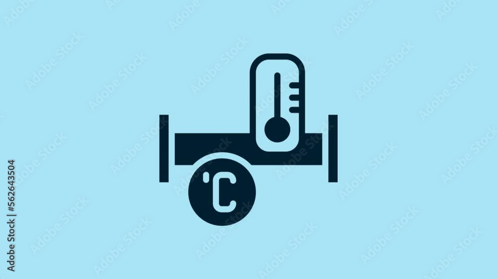 Blue Industry metallic pipe and temperature icon isolated on blue background. Plumbing pipeline parts of different shapes. 4K Video motion graphic animation Blue Industry metallic pipe and temperature icon isolated on blue background. Plumbing pipeline parts of different shapes. 4K Video motion graphic animation