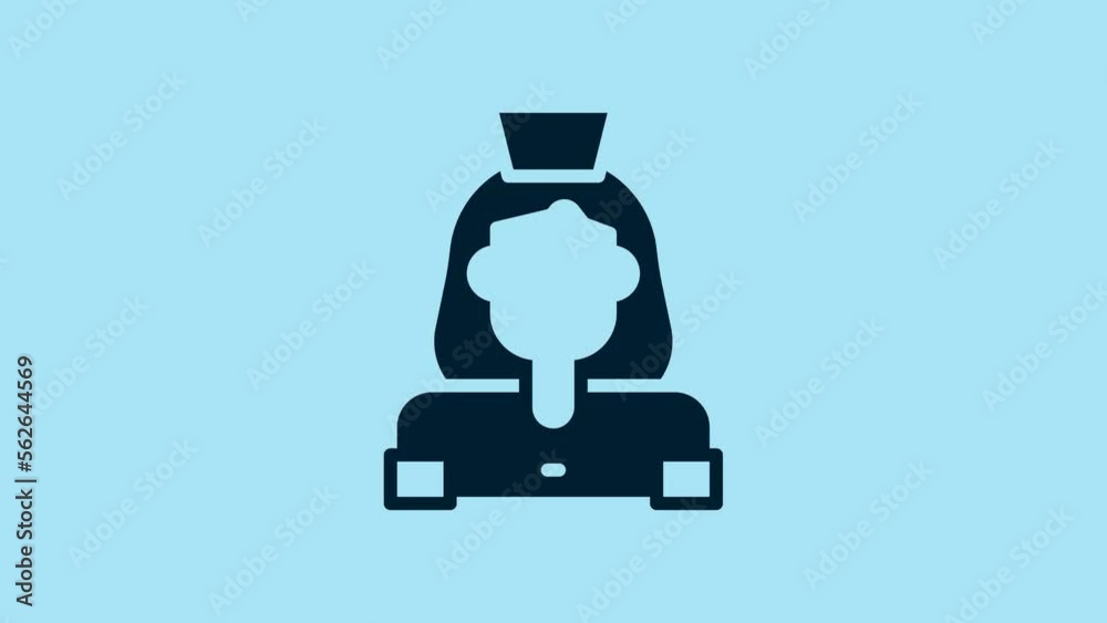 Blue Cleaning lady service icon isolated on blue background. 4K Video motion graphic animation Blue Cleaning lady service icon isolated on blue background. 4K Video motion graphic animation
