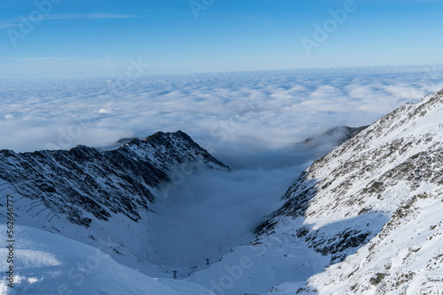 snow covered mountains  The Valley of the Lady  Fagaras Mountains  Romania 