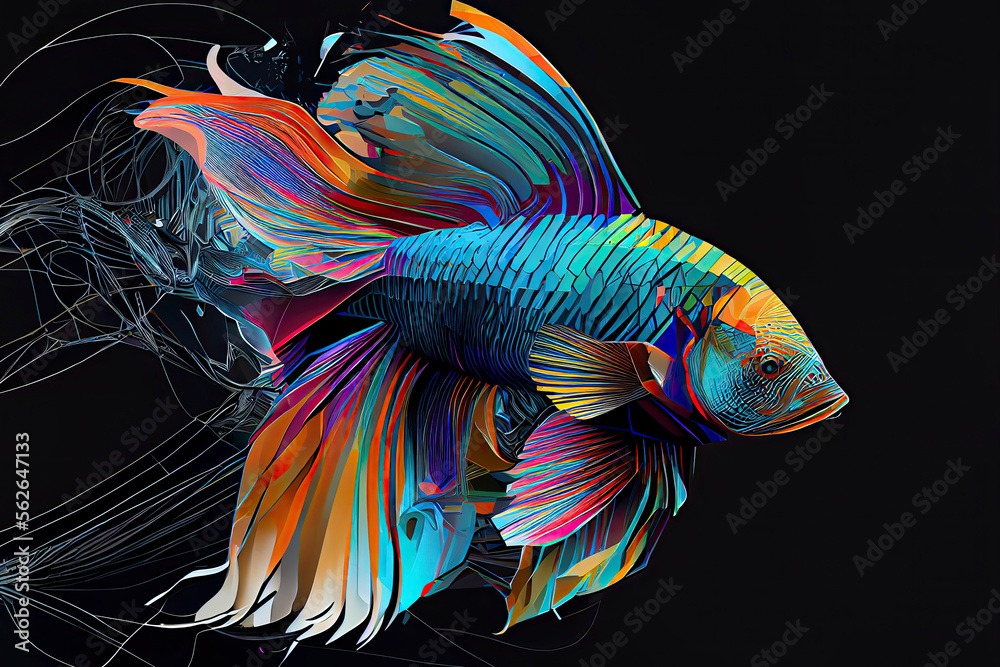 Fototapeta premium Colorful Siamese fighting fish or betta fish swimming