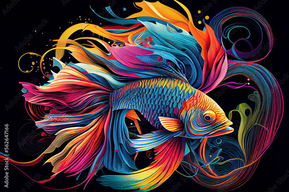 Fototapeta premium Colorful Siamese fighting fish or betta fish swimming