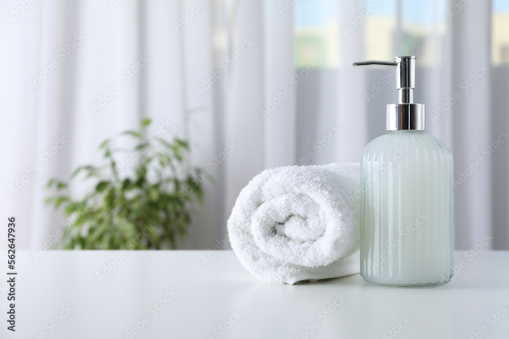 Concept of bath accessories, bath supplies, space for text Concept of bath accessories, bath supplies, space for text