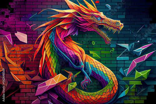 colorful dragon. Generative AI