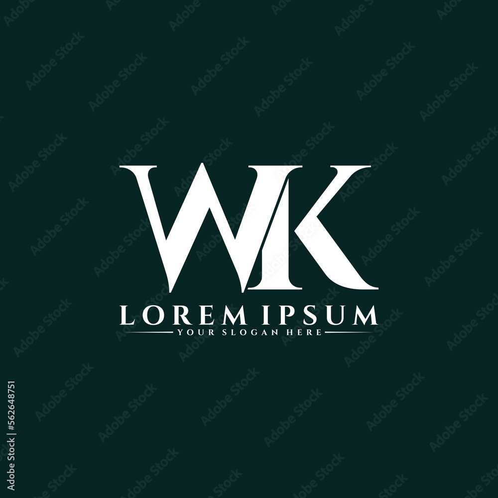 Letter WK luxury logo design vector Letter WK luxury logo design vector