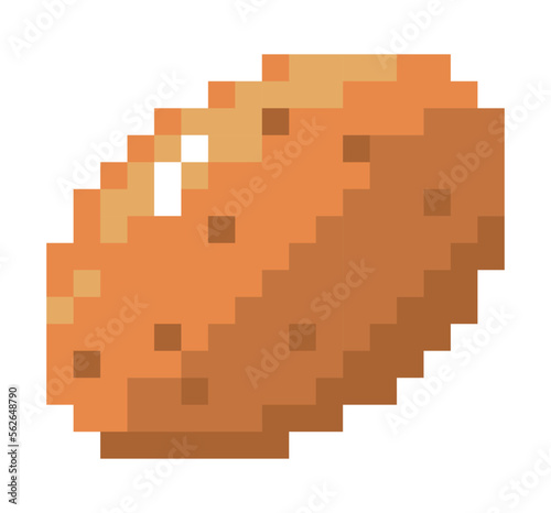 Pixelated vegetable  potato icon 8 bit pixels