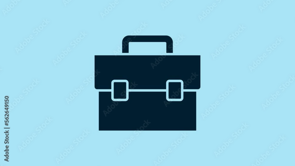 Blue Briefcase icon isolated on blue background. Business case sign. Business portfolio. 4K Video motion graphic animation Blue Briefcase icon isolated on blue background. Business case sign. Business portfolio. 4K Video motion graphic animation