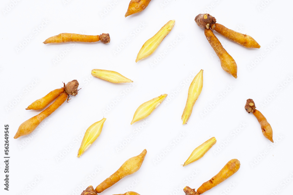 fingerroot on a white background. fingerroot on a white background.