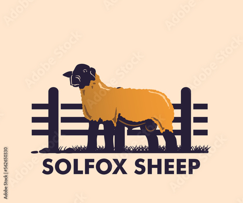 SUFFOLK SHEEP BREED LOGO, silhouette of healthy sheep farming vector illustrations