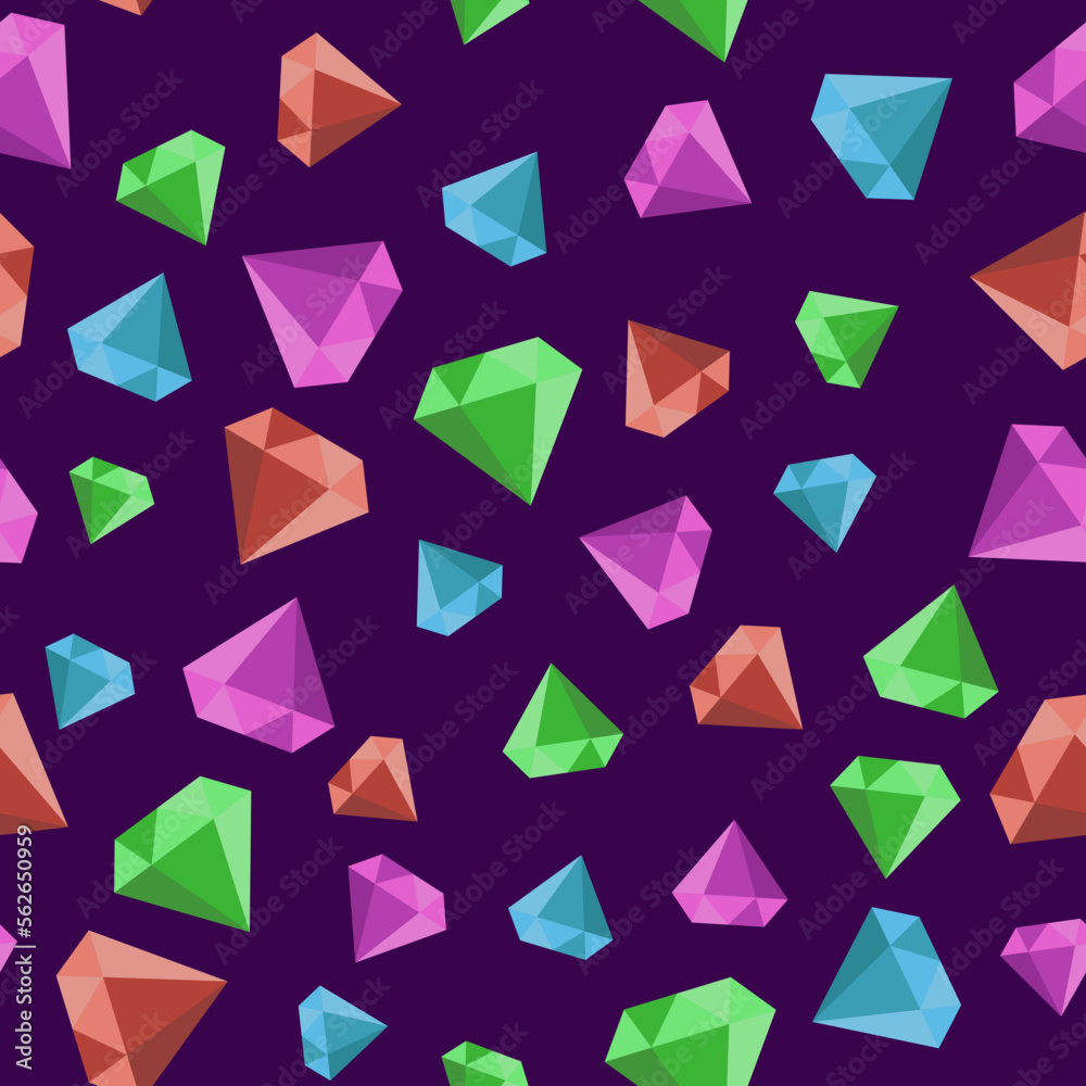 Seamless pattern with gems on a purple background Seamless pattern with gems on a purple background