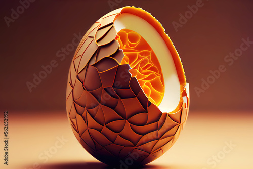 Beautifully designed abstract easter egg as art object (Generative AI)