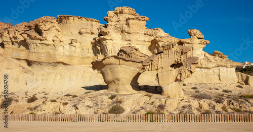  Mazarron rock formation erosion of Bolnuevo in Spain near Almeria photo