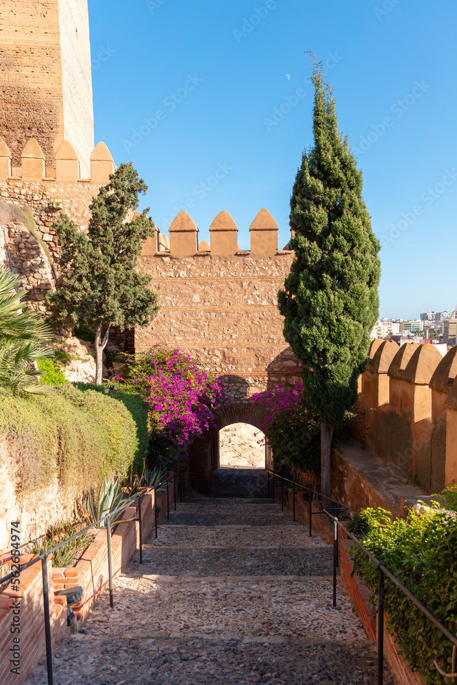 Beautiful door of Alcazaba from Almeria- Andalusia in Spain