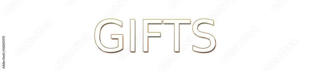 gifts golden typography banner on transparent background gifts golden typography banner on transparent background