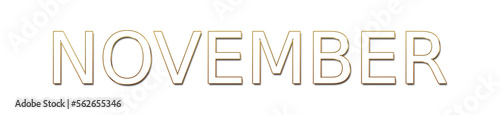 november golden typography banner on transparent background