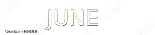 june golden typography banner on transparent background