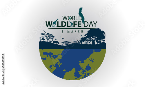 world wild life day festivities  animals  earth and forest. vector design suitable for banners  backgrounds.