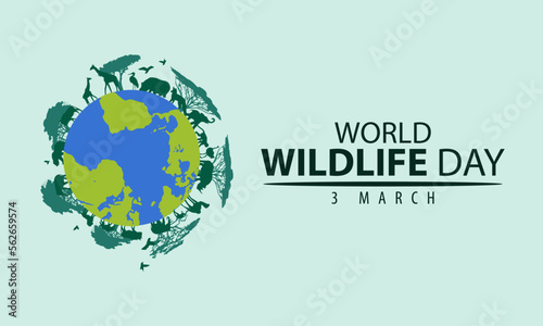 world wild life day festivities, animals, earth and forest. vector design suitable for banners, backgrounds.