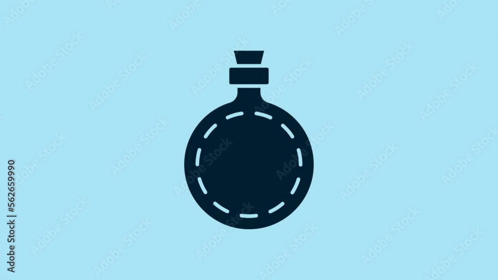 Blue Canteen water bottle icon isolated on blue background. Tourist flask icon. Jar of water use in the campaign. 4K Video motion graphic animation Blue Canteen water bottle icon isolated on blue background. Tourist flask icon. Jar of water use in the campaign. 4K Video motion graphic animation