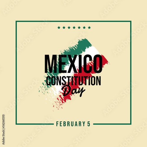 Mexico Constitution day illustration. 5 February Celebration