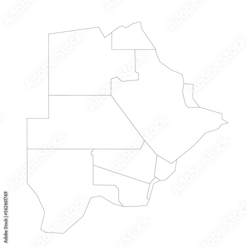 Botswana political map of administrative divisions