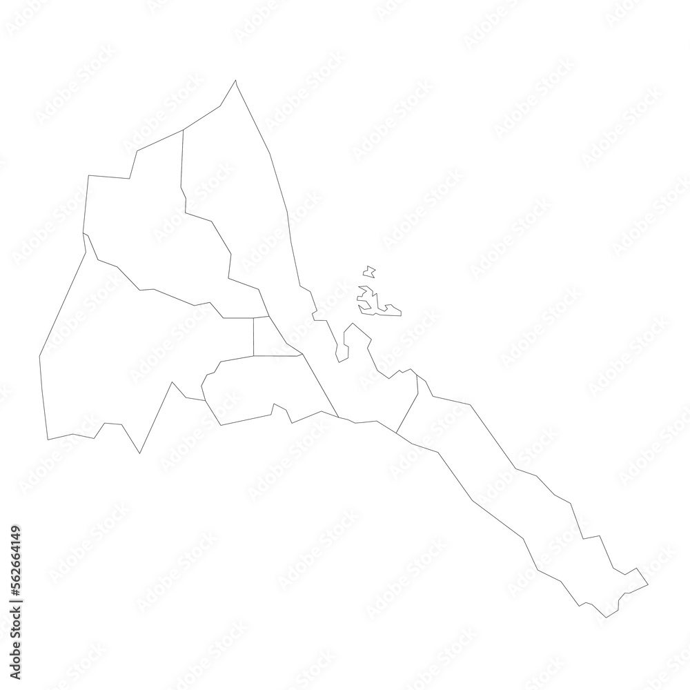 Naklejka premium Eritrea political map of administrative divisions