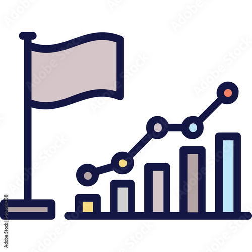 Business growth, flag Vector Icon which can easily modify or edit