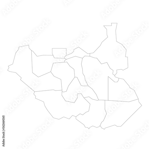 South Sudan political map of administrative divisions photo