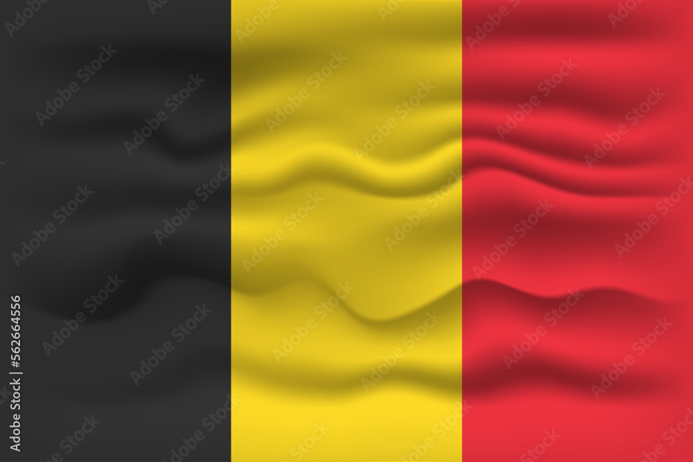 Waving flag of the country Belgium. Vector illustration.
