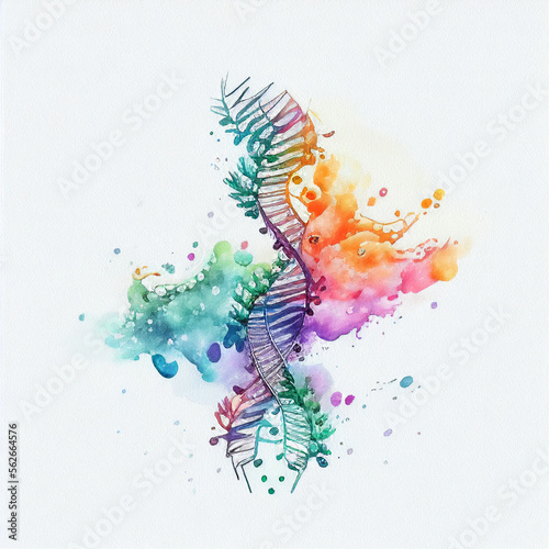 Genetic Background  for Presentation slide design, Reassortment and mutation virus Issues, DNA strands, Mutation, water color, painting, AI art generated photo