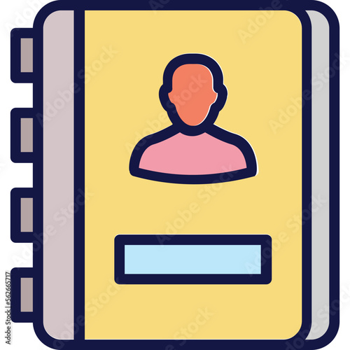 Account book, address book Vector Icon Fully Editable
