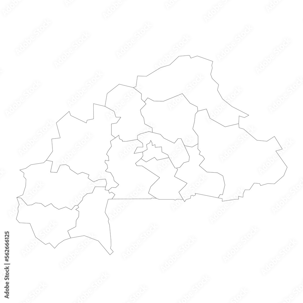 Burkina Faso political map of administrative divisions