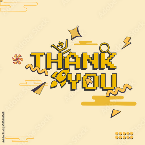 thank you design pixel word lettering