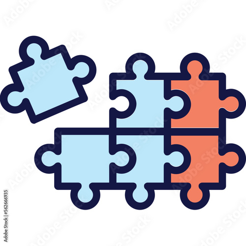 Business solution  jigsaw Vector Icon which can easily modify or edit 