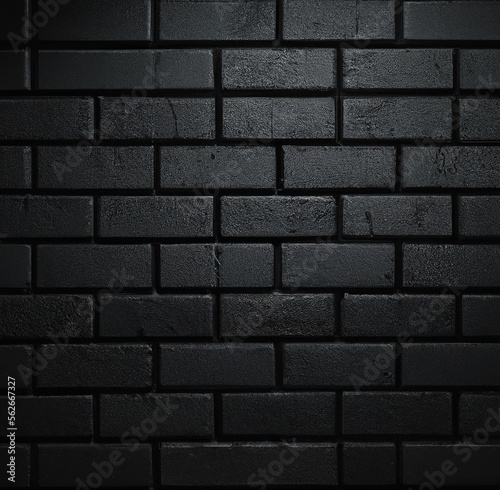 Close up of black brick walls created using generative ai technology